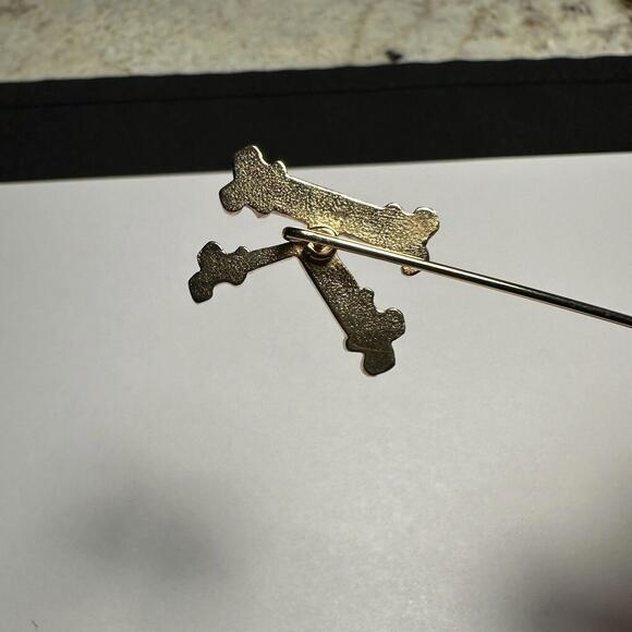 Letter / Initial K Monogram Lapel Stick Pin Gold Tone Metal - Picture 5 of 7